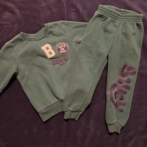Kids bluey Green Sweatshirt and Joggers Set